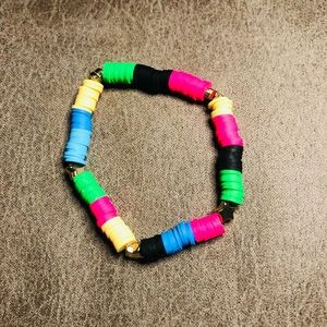 Colorful Heishi Polymer Clay Bracelet with Spacers